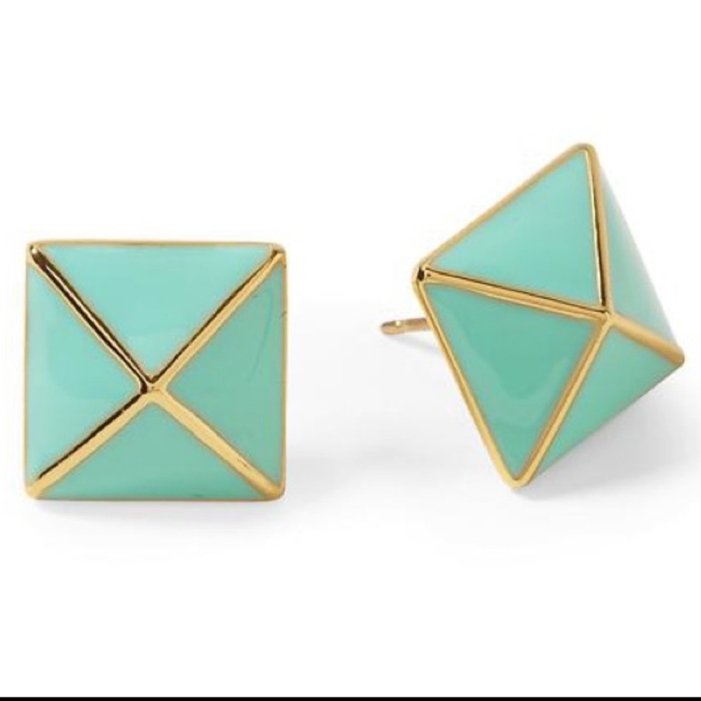 Kate Spade 14K Gold Filled Mint Green Pyramid Studs
Used
